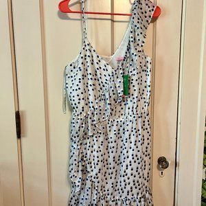 Lilly Pulitzer Madelina Dress Bennet Blue Polka Dot size L